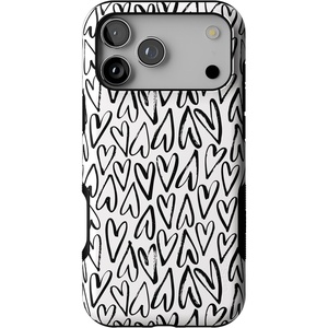 Casely iPhone 17 Pro Max Case | Blue & White Floral | Rose to Fame | Bold Protective Design | Compatible with MagSafe(Heart Throb | Endless Hearts)