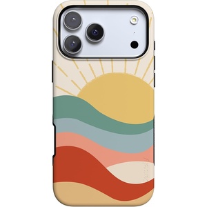 Casely iPhone 17 Pro Max Case | Blue & White Floral | Rose to Fame | Bold Protective Design | Compatible with MagSafe(Here Comes the Sun | Colorblock Sunset)