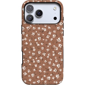 Casely iPhone 17 Pro Max Case | Blue & White Floral | Rose to Fame | Bold Protective Design | Compatible with MagSafe(Mocha Meadow | Tiny Flowers)