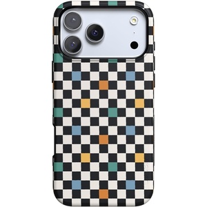 Casely iPhone 17 Pro Max Case | Blue & White Floral | Rose to Fame | Bold Protective Design | Compatible with MagSafe(Old Skool | Retro Checkerboard)