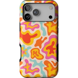 Casely iPhone 17 Pro Max Case | Blue & White Floral | Rose to Fame | Bold Protective Design | Compatible with MagSafe(Tropical Color Splash | Abstract Retro)