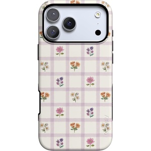 Casely iPhone 17 Pro Max Case | Meadow Check | Floral Gingham | Bold Protective Design | Compatible with MagSafe