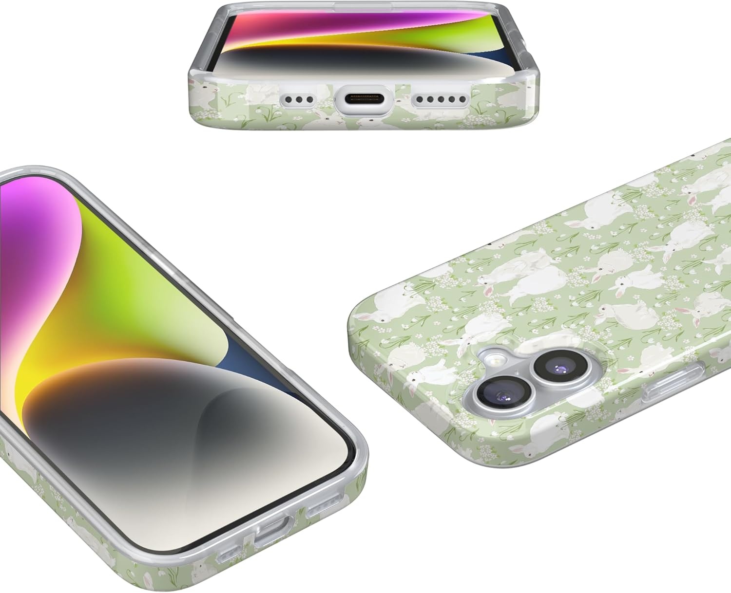 image:imageCasely iPhone 17 Case Hop to it Green Bunny Compatible with MagSafe Classic Ultra Thin Design