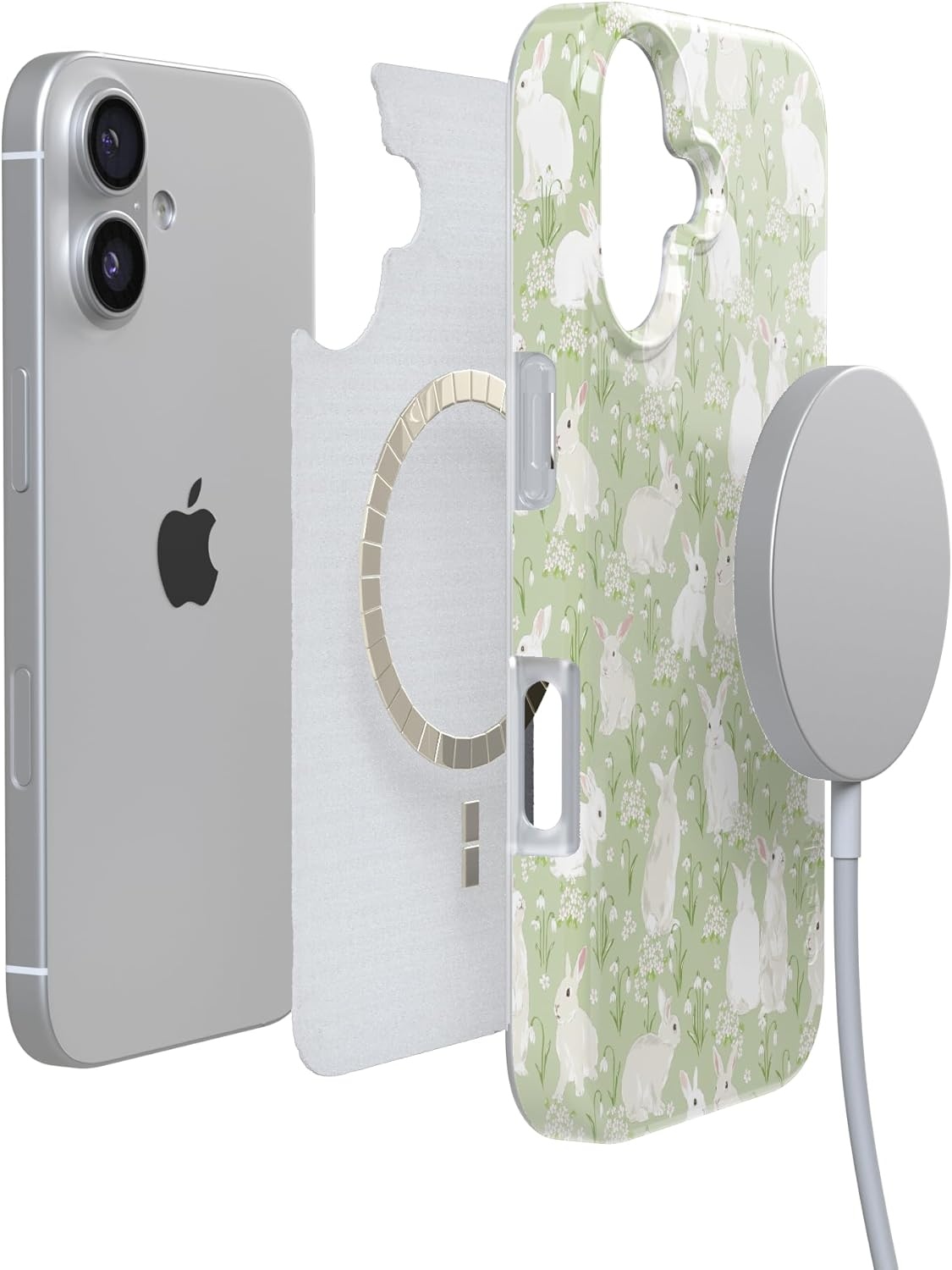 image:imageCasely iPhone 17 Case Hop to it Green Bunny Compatible with MagSafe Classic Ultra Thin Design