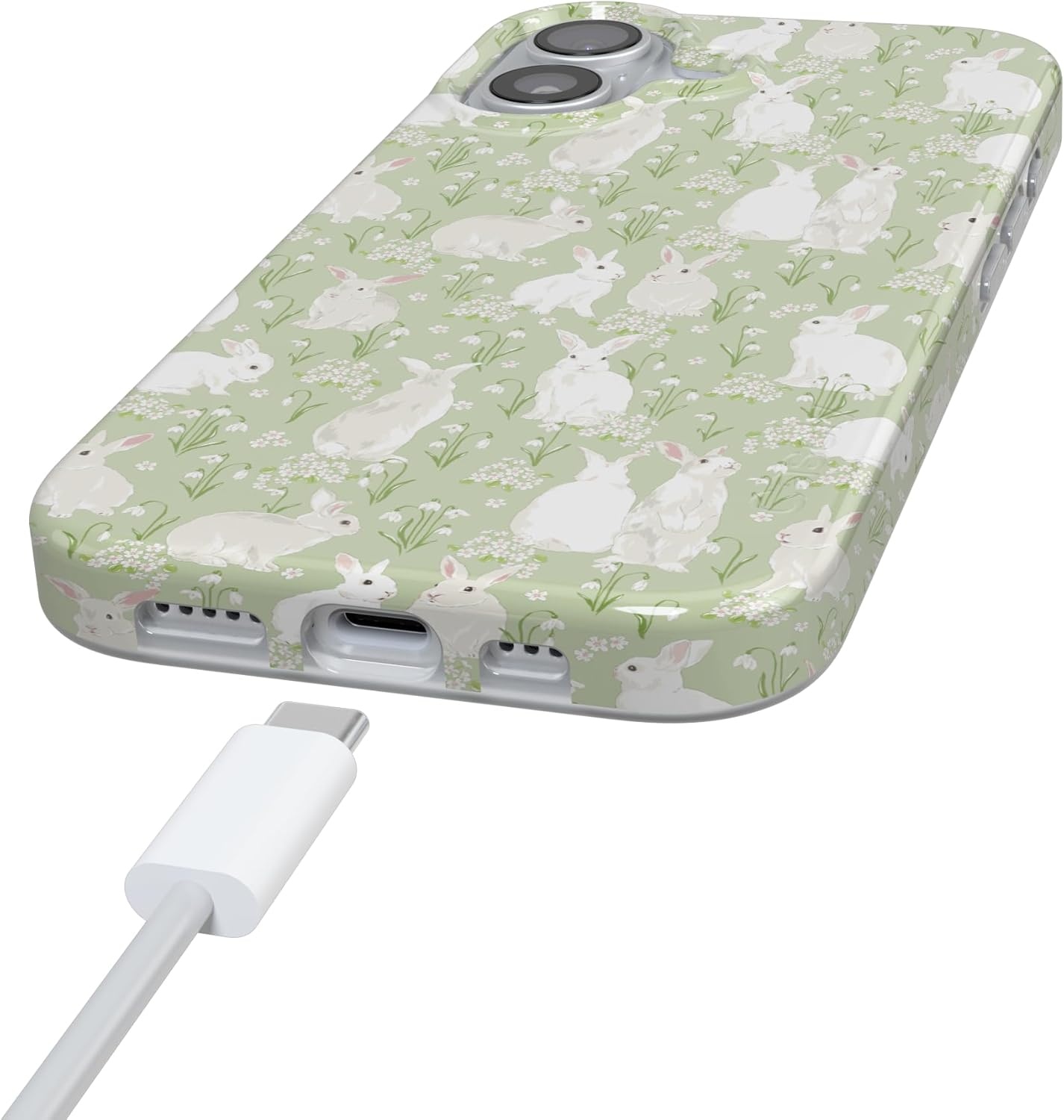 image:imageCasely iPhone 17 Case Hop to it Green Bunny Compatible with MagSafe Classic Ultra Thin Design