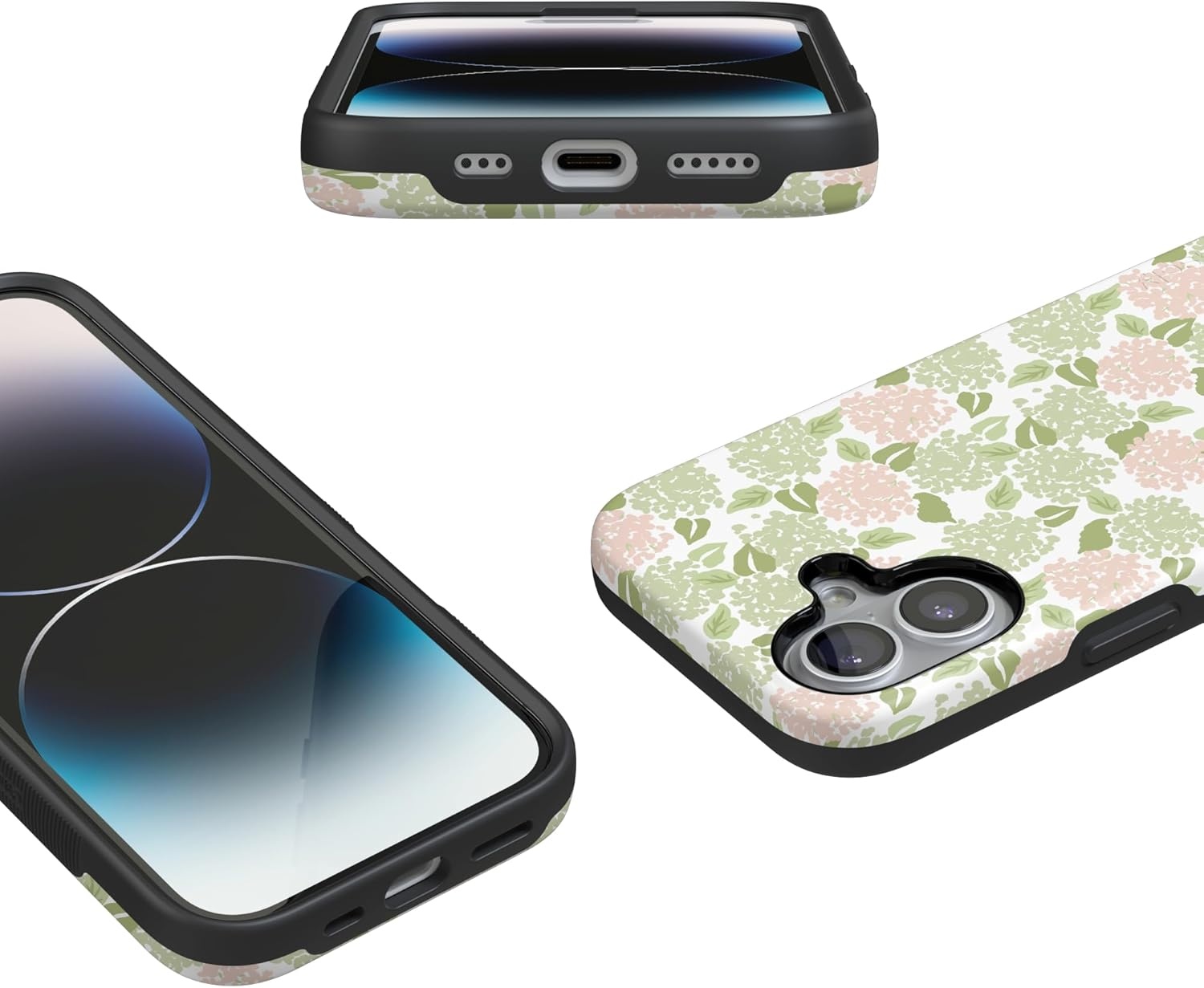image:imageCasely iPhone 17 Case Hydrangea Haze Floral Garden Bold Protective Design Compatible with MagSafe