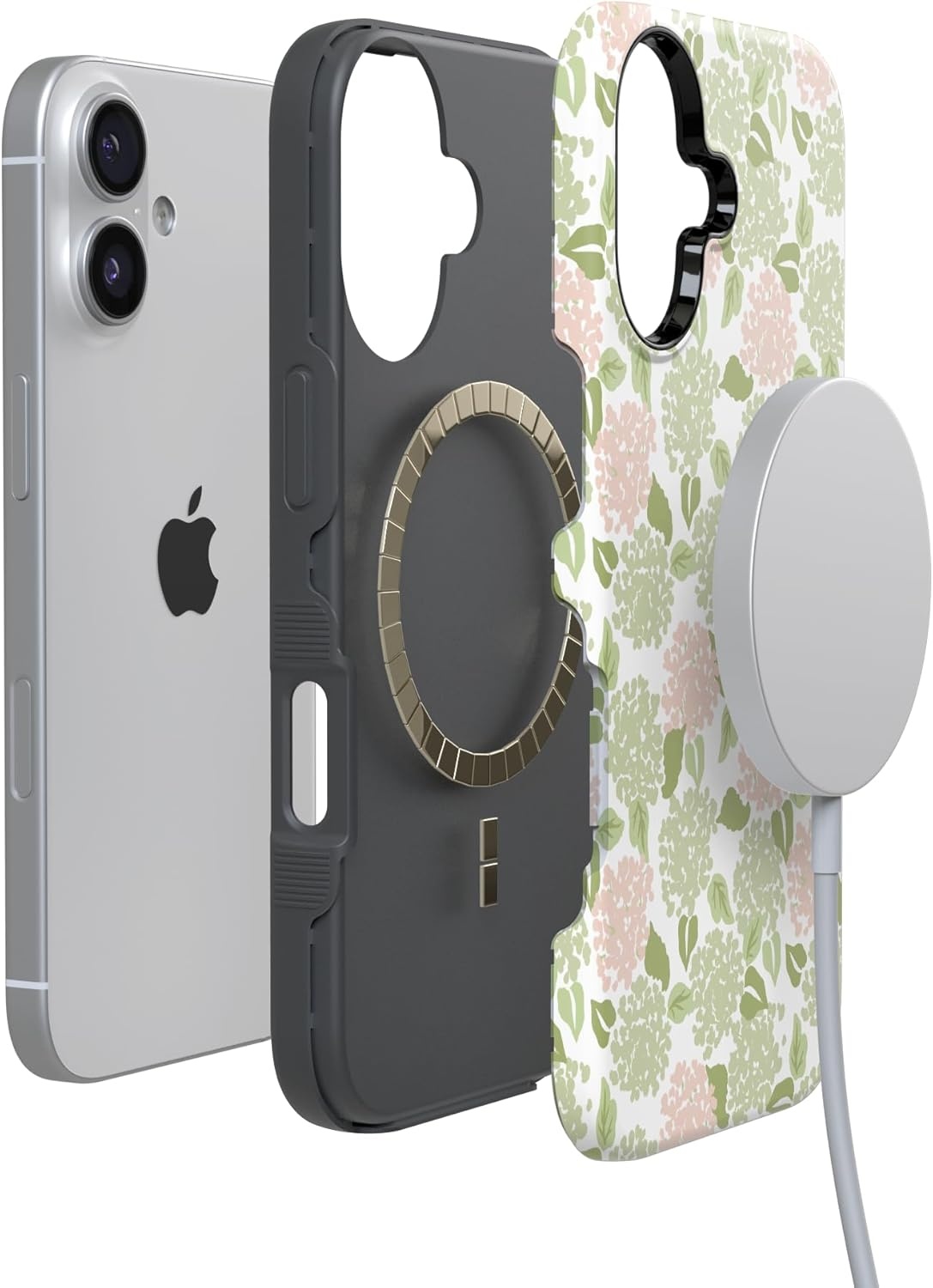 image:imageCasely iPhone 17 Case Hydrangea Haze Floral Garden Bold Protective Design Compatible with MagSafe