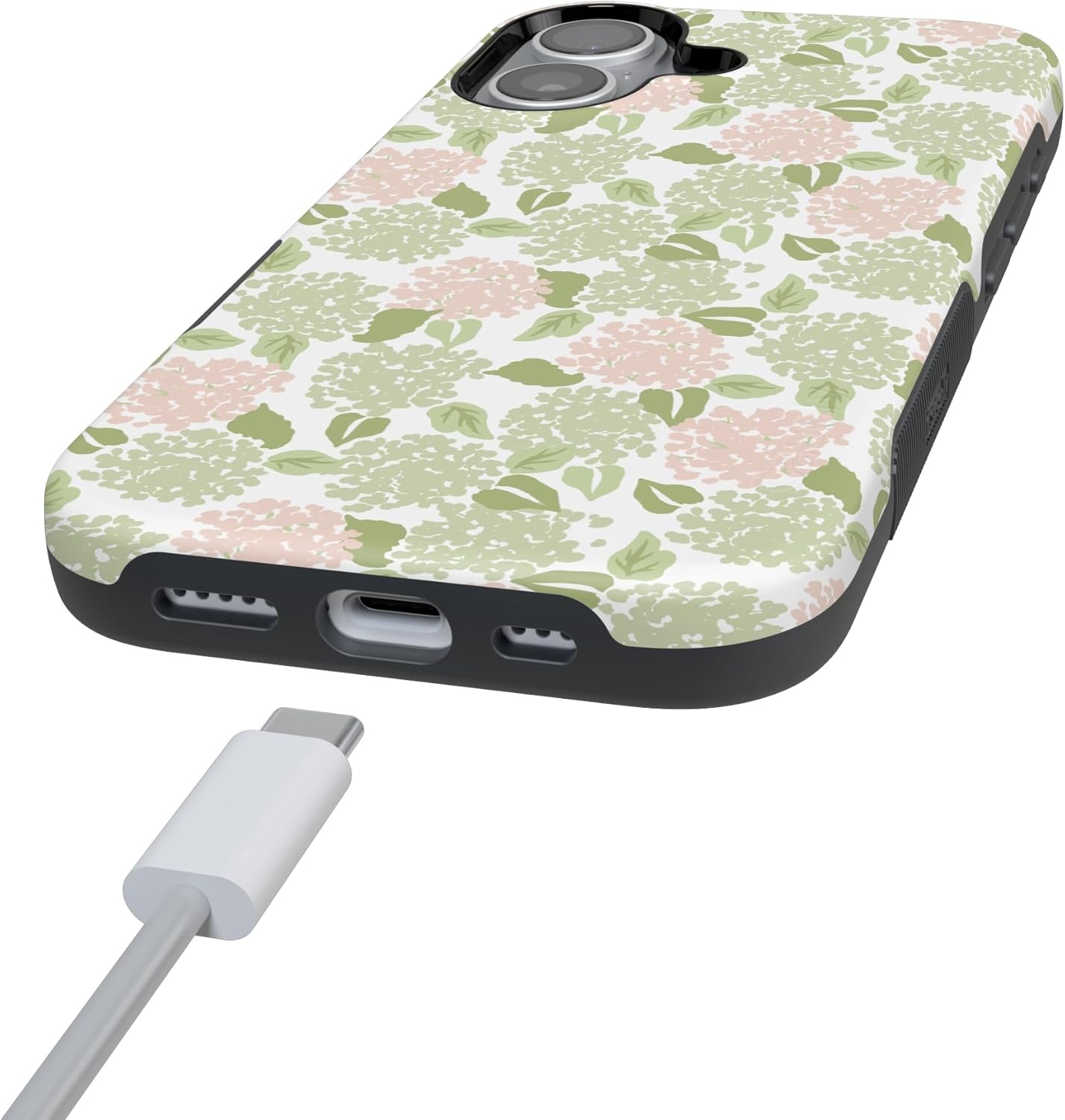 image:imageCasely iPhone 17 Case Hydrangea Haze Floral Garden Bold Protective Design Compatible with MagSafe