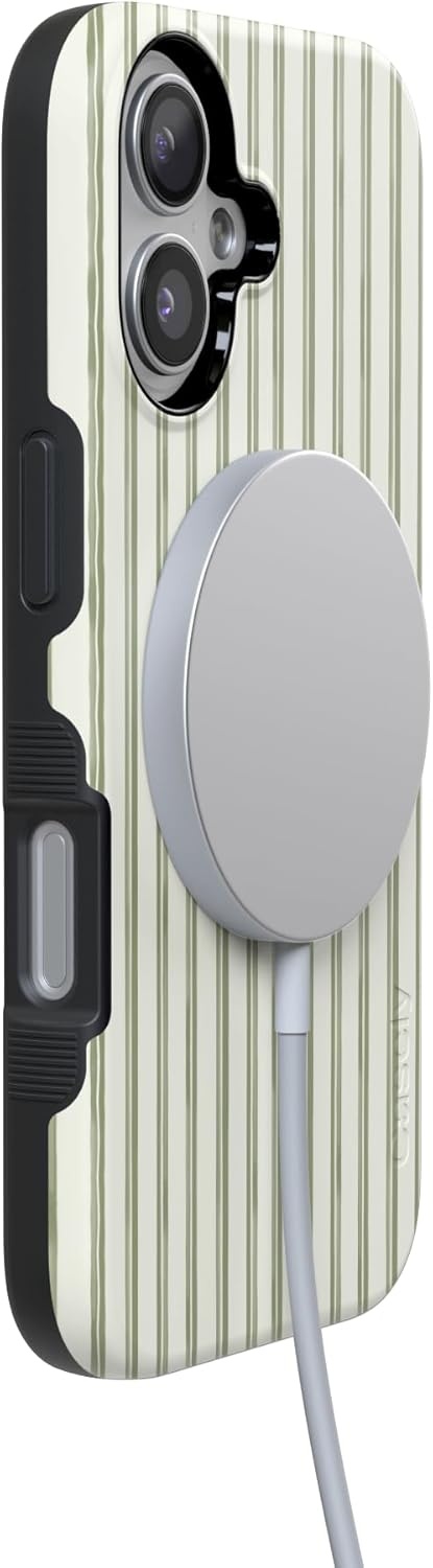image:imageCasely iPhone 17 Case Linen Stripe The Boyfriend Collection Bold Protective Design Compatible with MagSafe