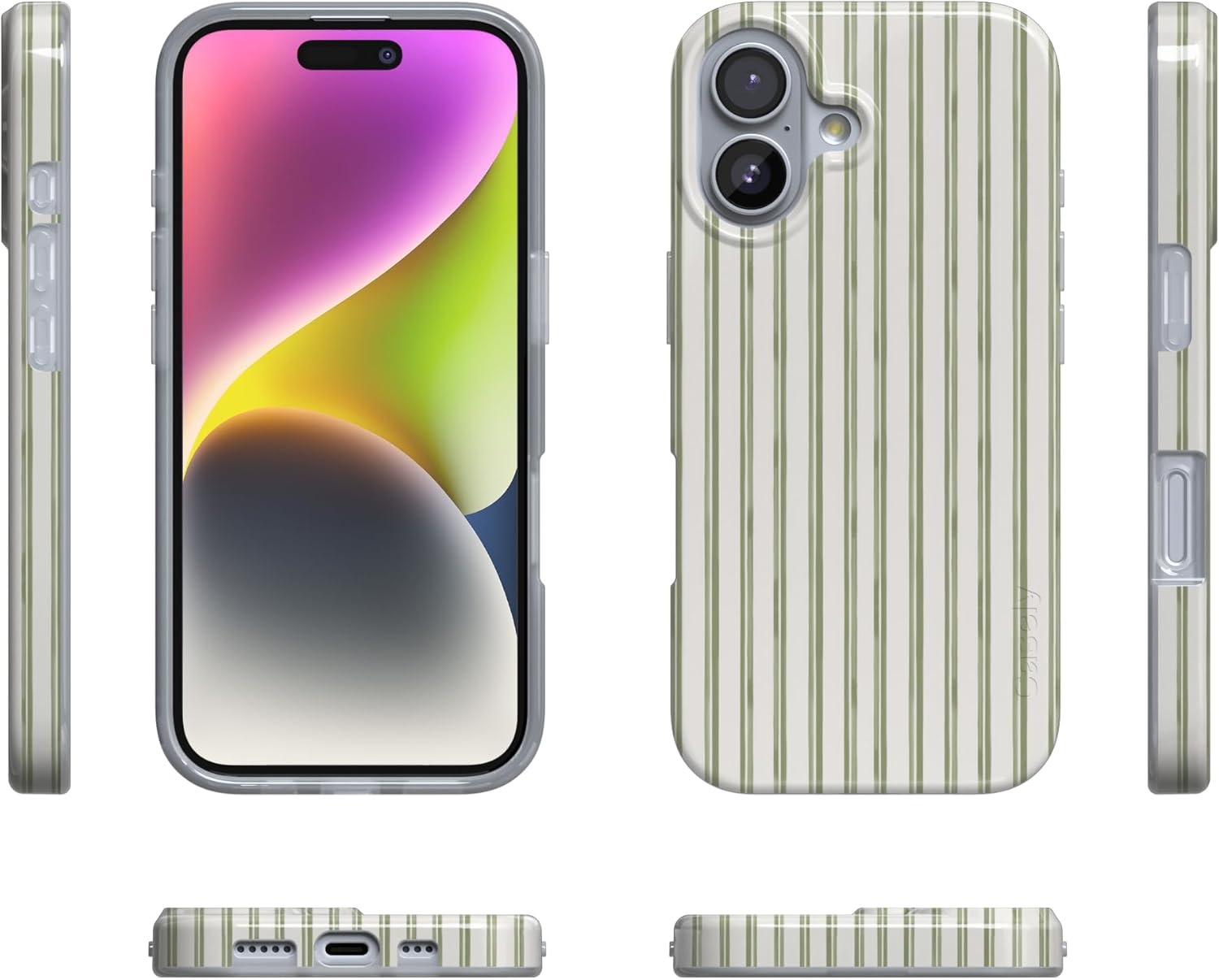 image:imageCasely iPhone 17 Case Linen Stripe The Boyfriend Collection Compatible with MagSafe Classic Ultra Thin Design