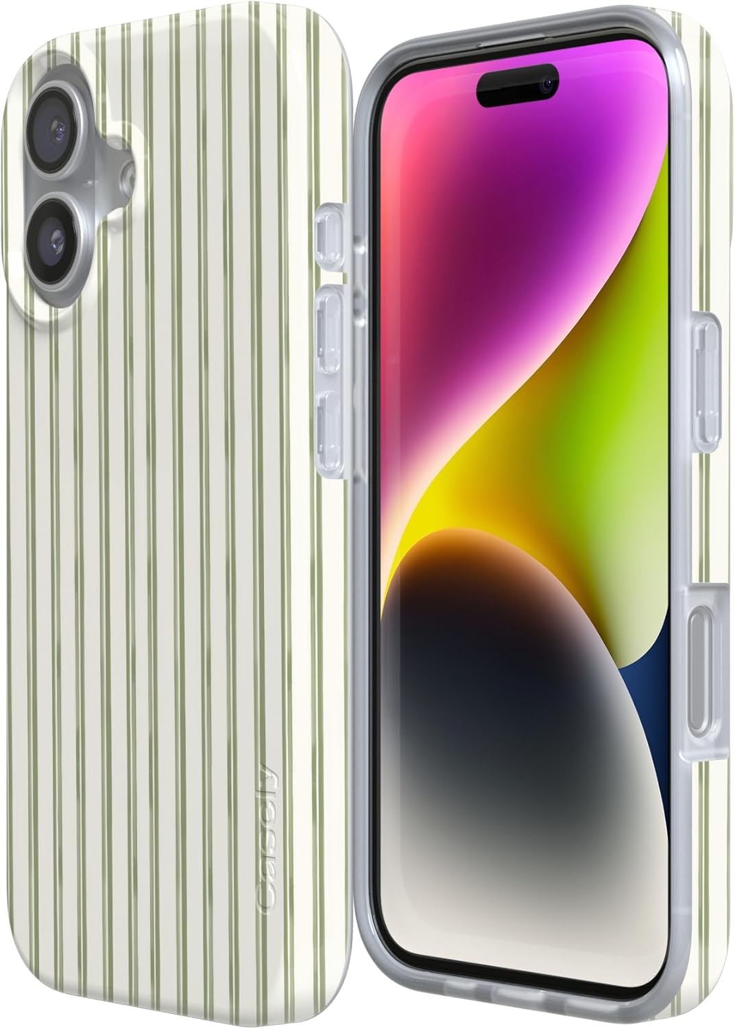 image:imageCasely iPhone 17 Case Linen Stripe The Boyfriend Collection Compatible with MagSafe Classic Ultra Thin Design