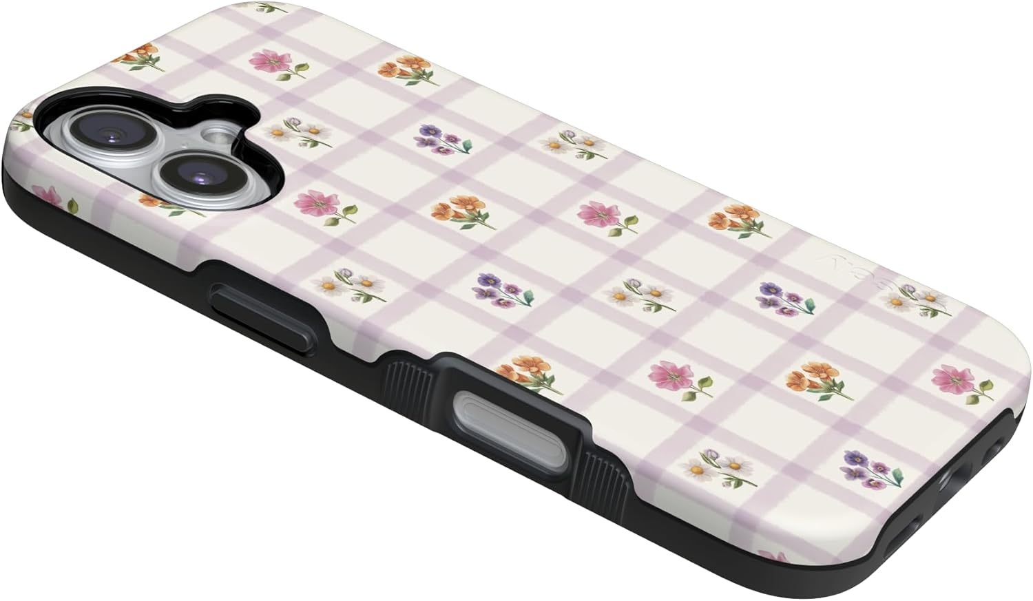 image:imageCasely iPhone 17 Case Meadow Check Floral Gingham Bold Protective Design Compatible with MagSafe
