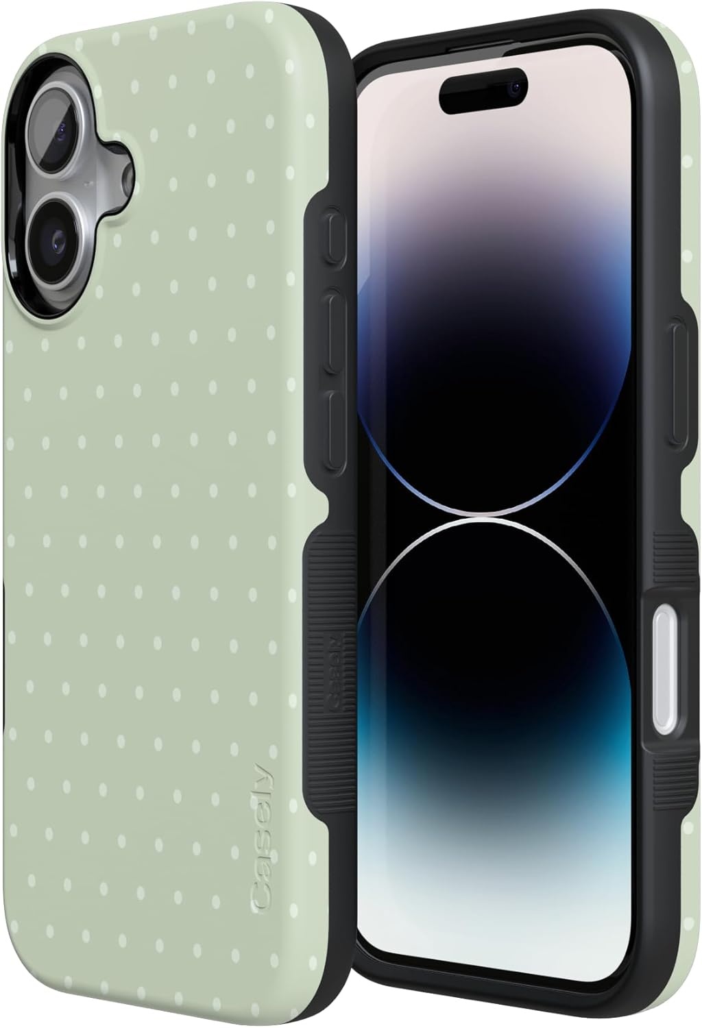 image:imageCasely iPhone 17 Case On the Dot Green Polka Dot Bold Protective Design Compatible with MagSafe