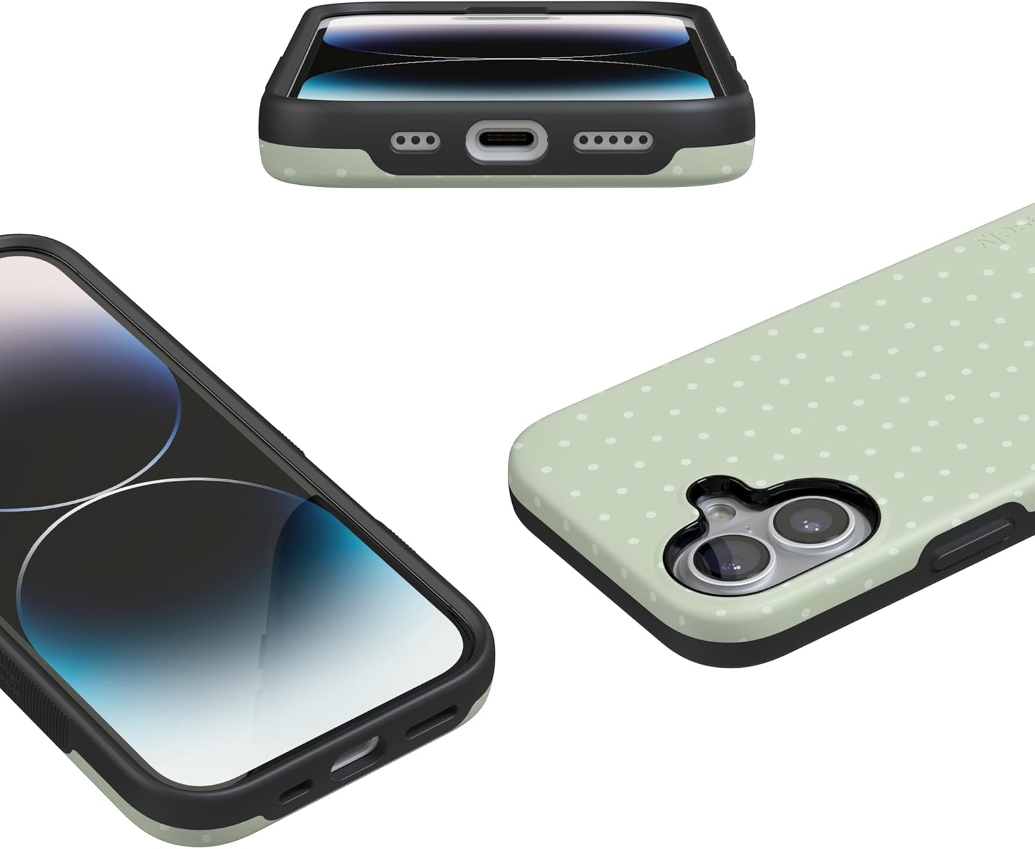 image:imageCasely iPhone 17 Case On the Dot Green Polka Dot Bold Protective Design Compatible with MagSafe