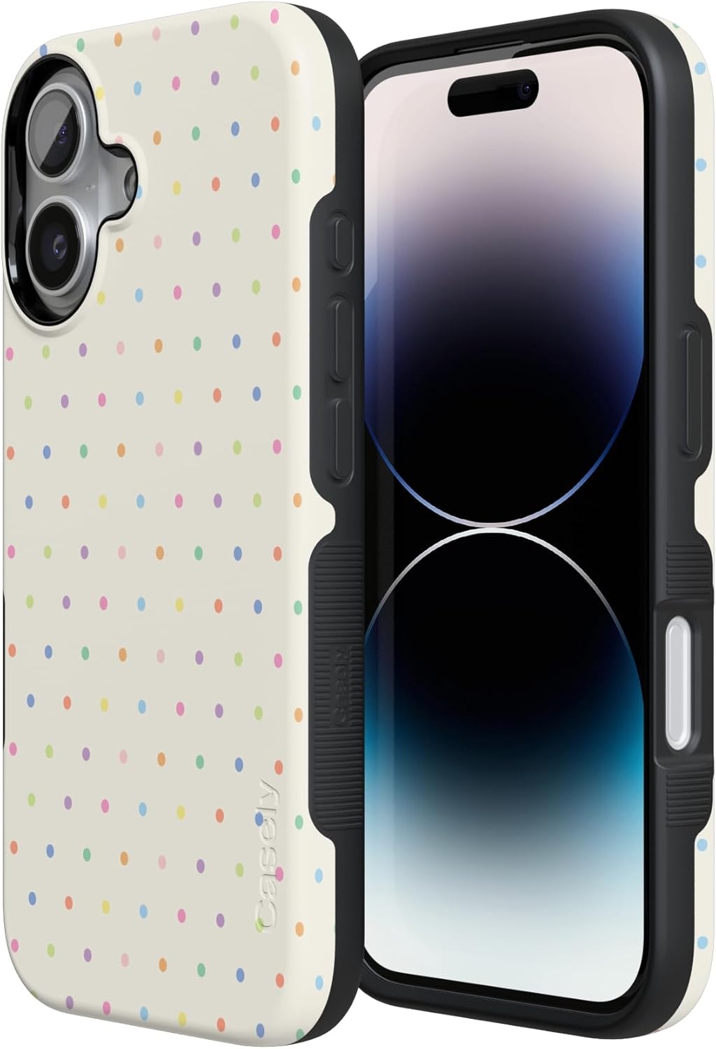 image:imageCasely iPhone 17 Case On the Dot Rainbow Polka Dot Bold Protective Design Compatible with MagSafe