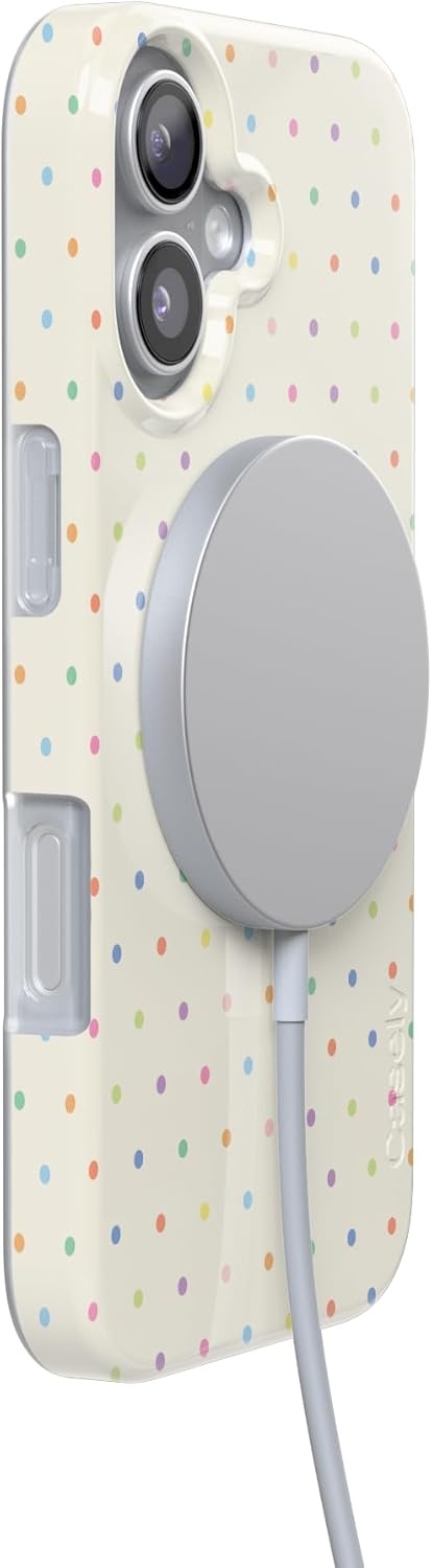 image:imageCasely iPhone 17 Case On the Dot Rainbow Polka Dot Compatible with MagSafe Classic Ultra Thin Design
