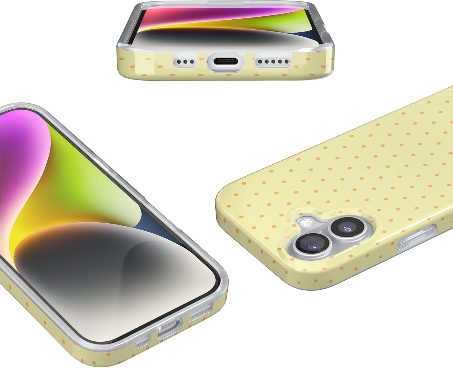 image:imageCasely iPhone 17 Case On the Dot Yellow Polka Dot Compatible with MagSafe Classic Ultra Thin Design