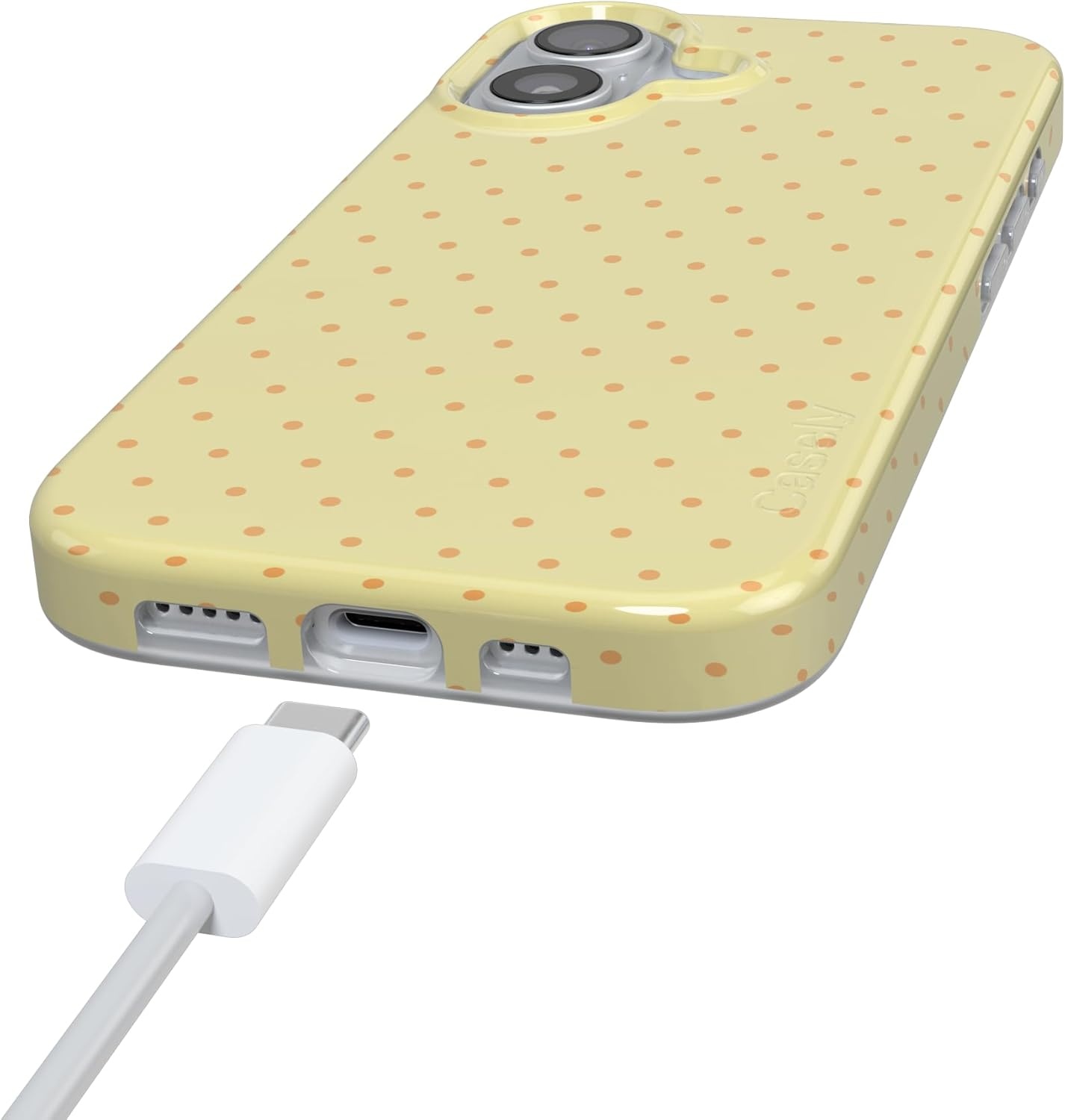 image:imageCasely iPhone 17 Case On the Dot Yellow Polka Dot Compatible with MagSafe Classic Ultra Thin Design