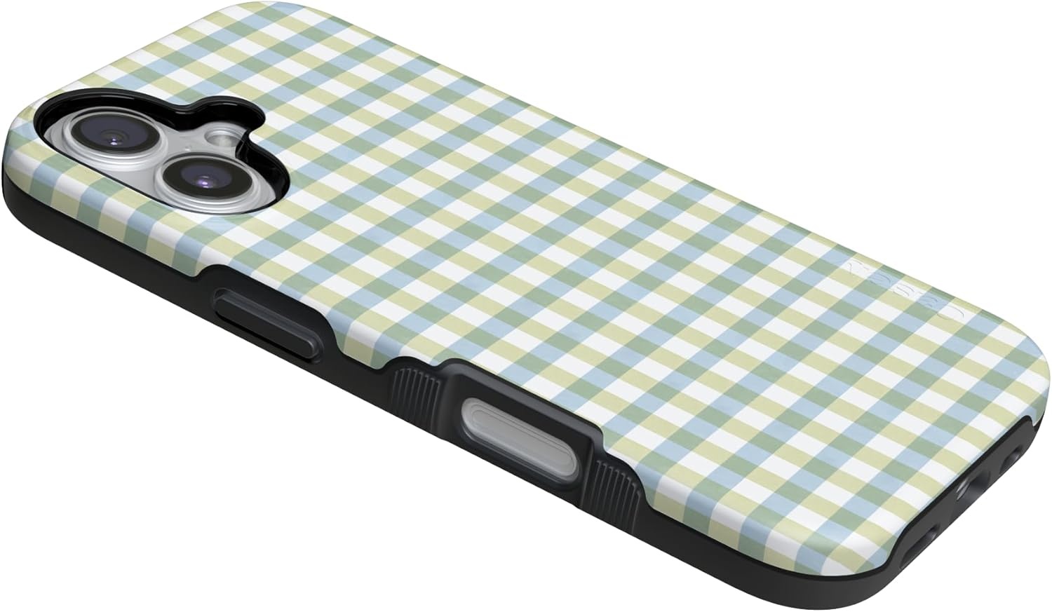 image:imageCasely iPhone 17 Case Pastel Picnic Blue amp Green Gingham Bold Protective Design Compatible with MagSafe