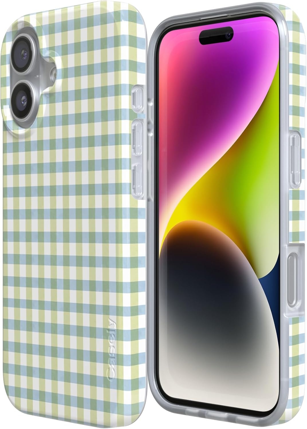 image:imageCasely iPhone 17 Case Pastel Picnic Blue amp Green Gingham Compatible with MagSafe Classic Ultra Thin Design