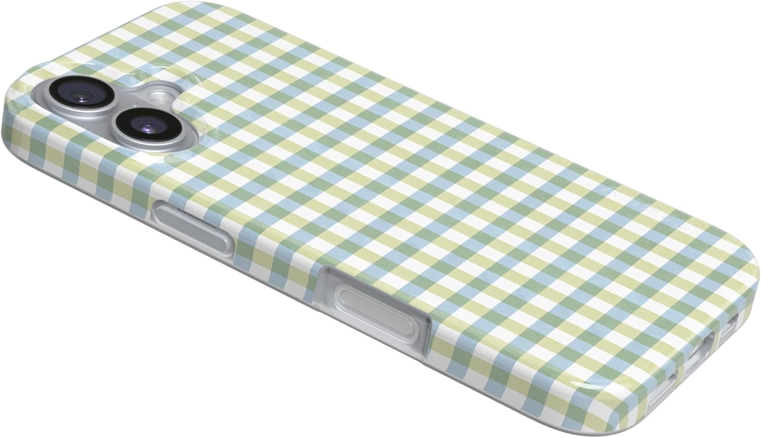 image:imageCasely iPhone 17 Case Pastel Picnic Blue amp Green Gingham Compatible with MagSafe Classic Ultra Thin Design