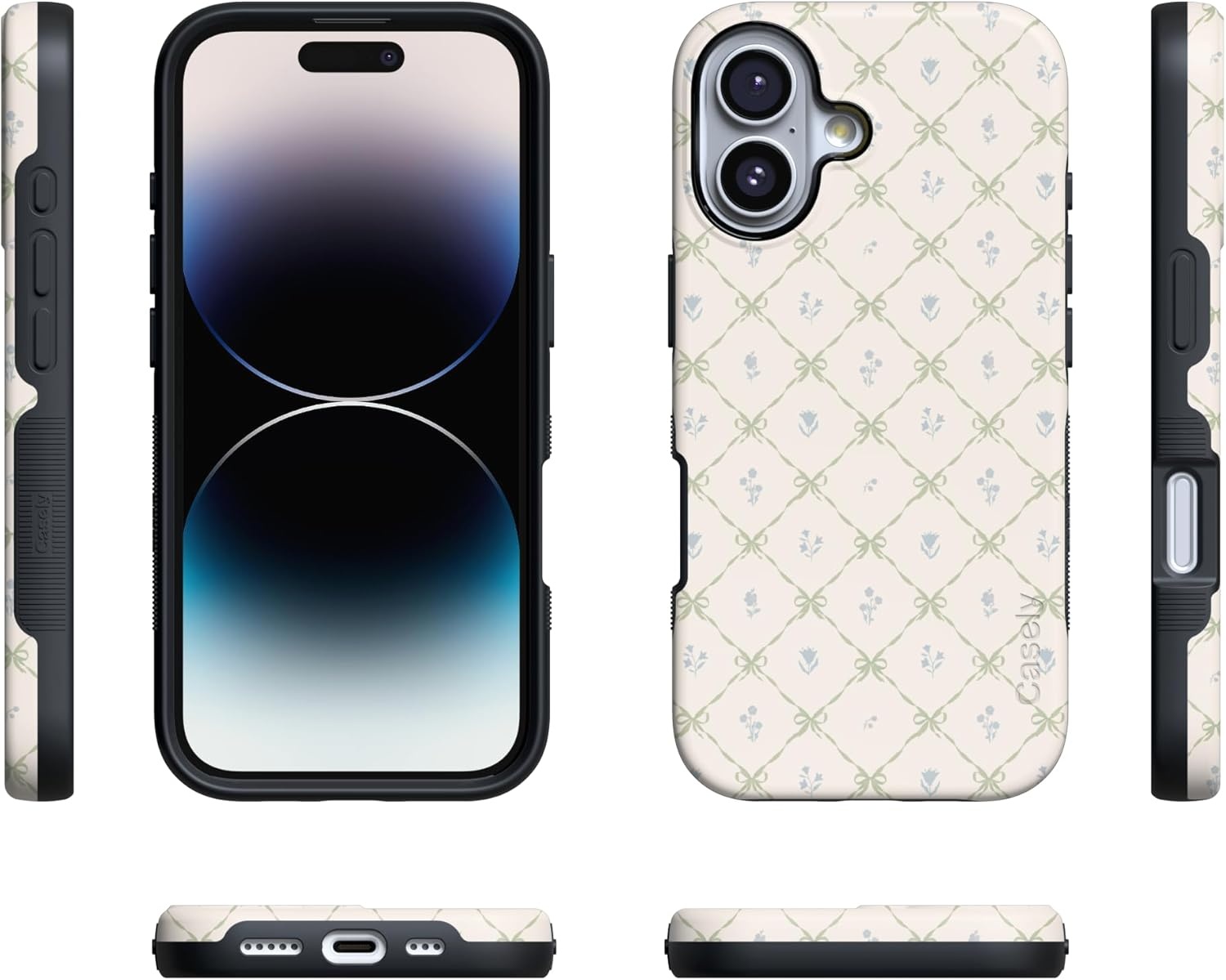 image:imageCasely iPhone 17 Case Petite Petals Floral Dainty Lattice Bold Protective Design Compatible with MagSafe