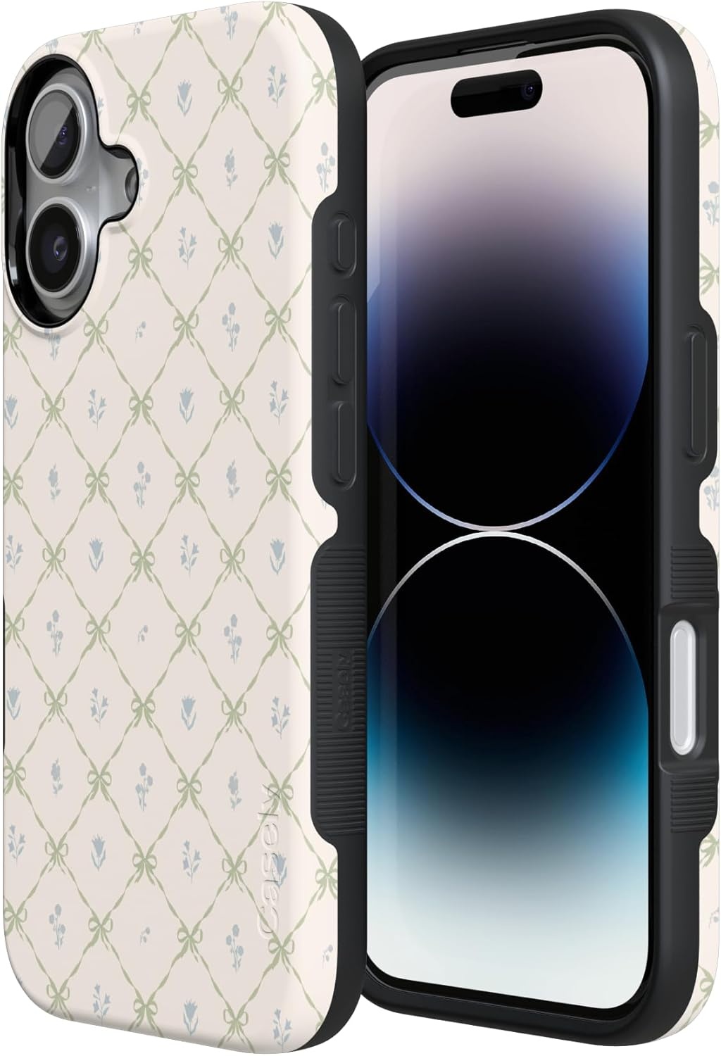 image:imageCasely iPhone 17 Case Petite Petals Floral Dainty Lattice Bold Protective Design Compatible with MagSafe