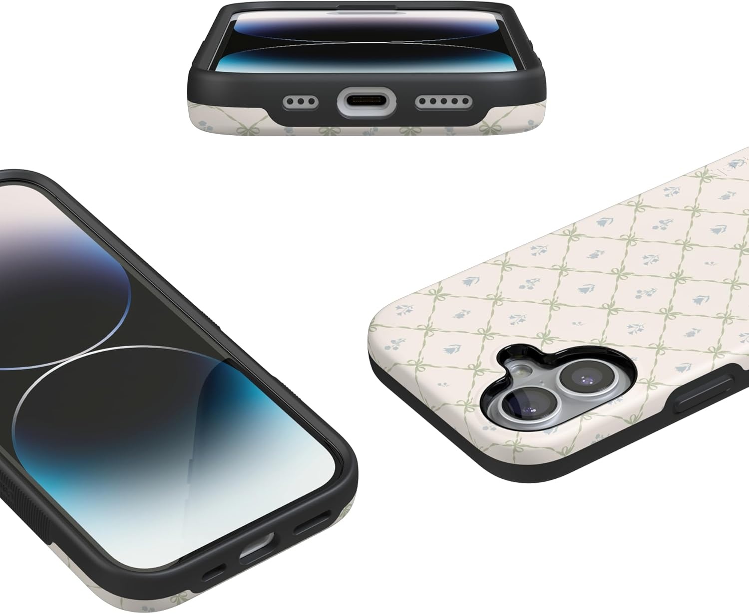 image:imageCasely iPhone 17 Case Petite Petals Floral Dainty Lattice Bold Protective Design Compatible with MagSafe