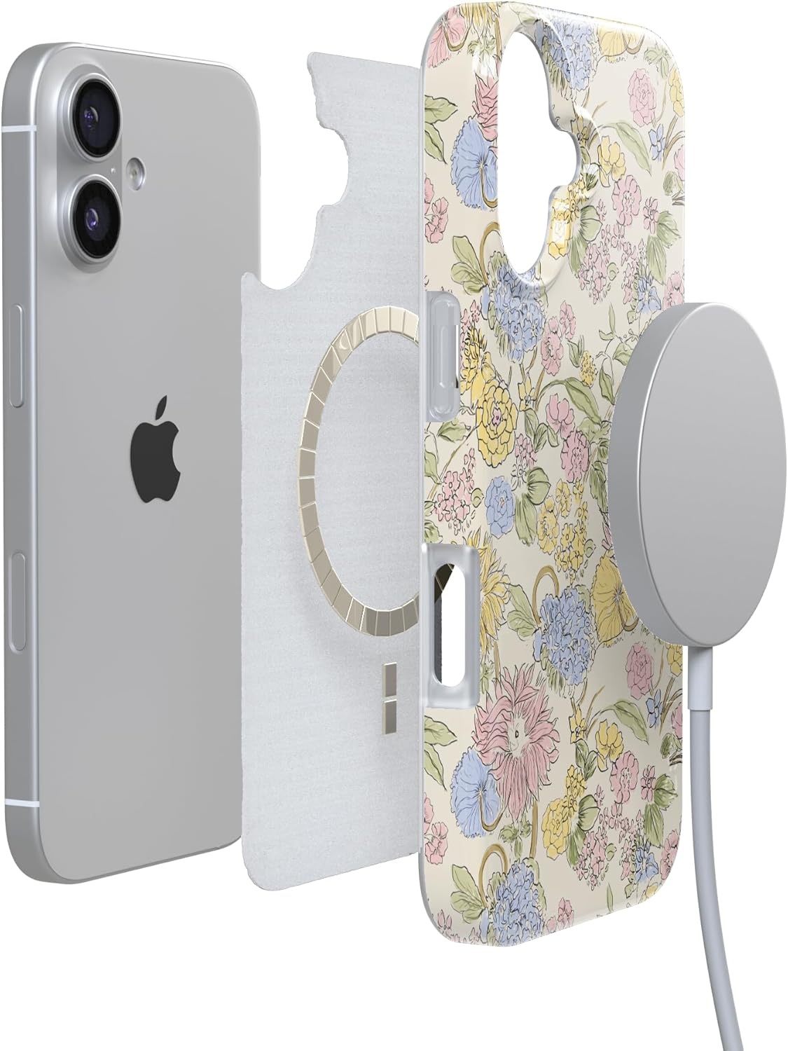 image:imageCasely iPhone 17 Case Prairie Blooms Pastel Floral Compatible with MagSafe Classic Ultra Thin Design