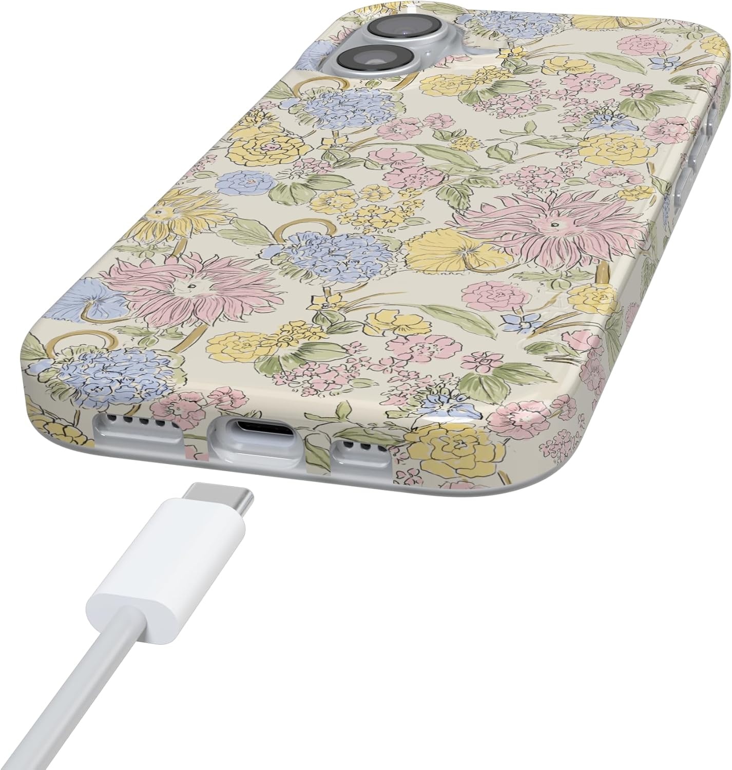 image:imageCasely iPhone 17 Case Prairie Blooms Pastel Floral Compatible with MagSafe Classic Ultra Thin Design