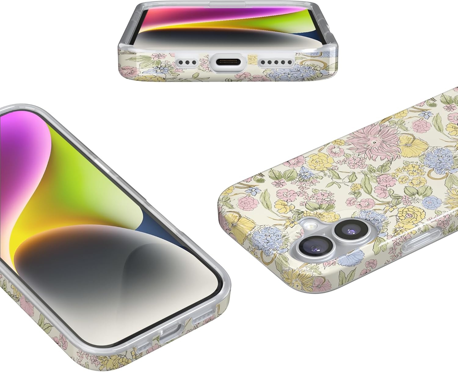 image:imageCasely iPhone 17 Case Prairie Blooms Pastel Floral Compatible with MagSafe Classic Ultra Thin Design