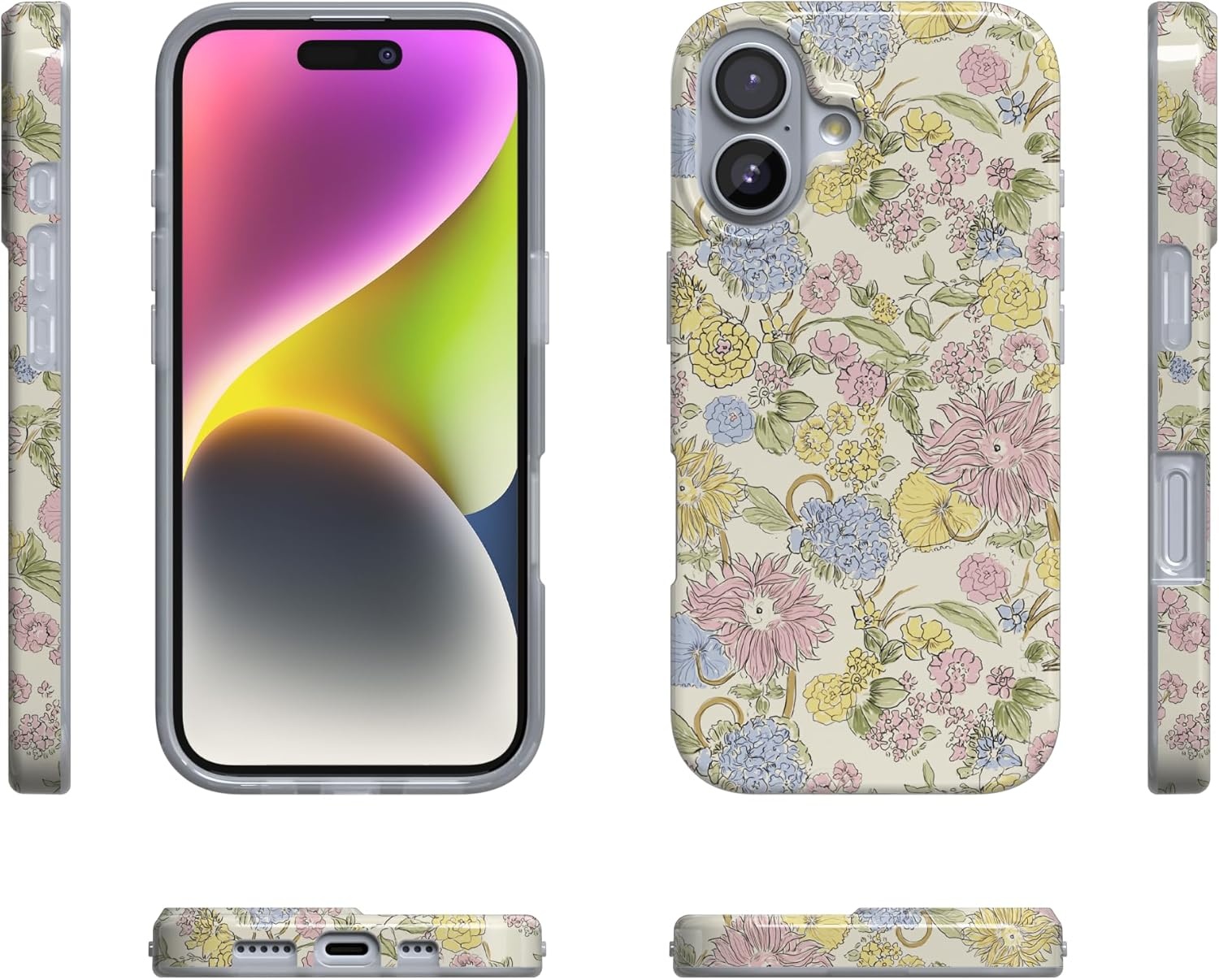 image:imageCasely iPhone 17 Case Prairie Blooms Pastel Floral Compatible with MagSafe Classic Ultra Thin Design