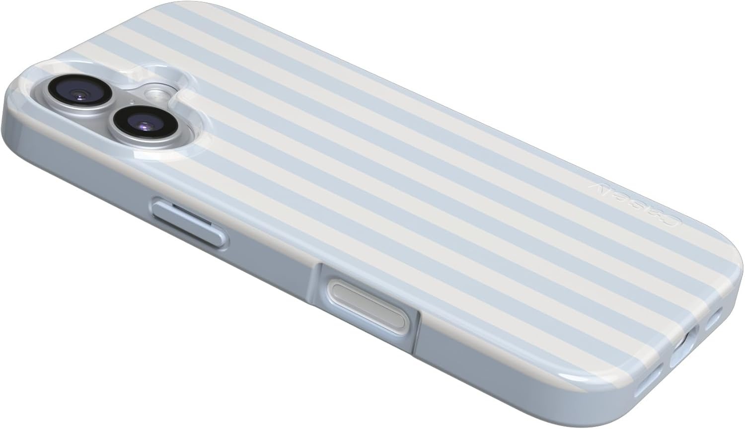 image:imageCasely iPhone 17 Case Scribble Me that Crayola Rainbow Pencil Compatible with MagSafe Classic Ultra Thin DesignBlue Stripes Sunday Best