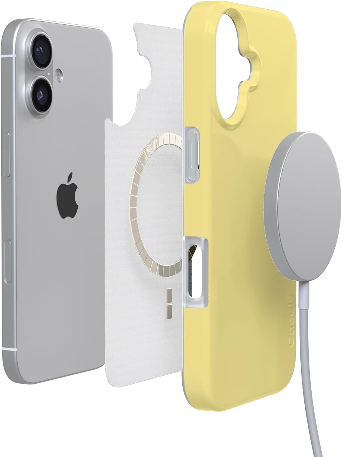 image:imageCasely iPhone 17 Case Scribble Me that Crayola Rainbow Pencil Compatible with MagSafe Classic Ultra Thin DesignButter Me Up Butter Yellow