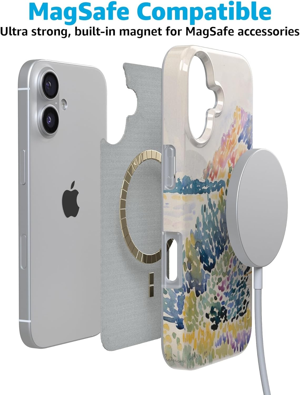 image:imageCasely iPhone 17 Case Scribble Me that Crayola Rainbow Pencil Compatible with MagSafe Classic Ultra Thin DesignCalm Waters The Met Museum