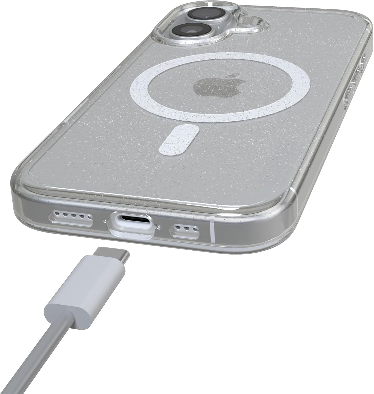 image:imageCasely iPhone 17 Case Scribble Me that Crayola Rainbow Pencil Compatible with MagSafe Classic Ultra Thin DesignClear Skies Clear Shimmer
