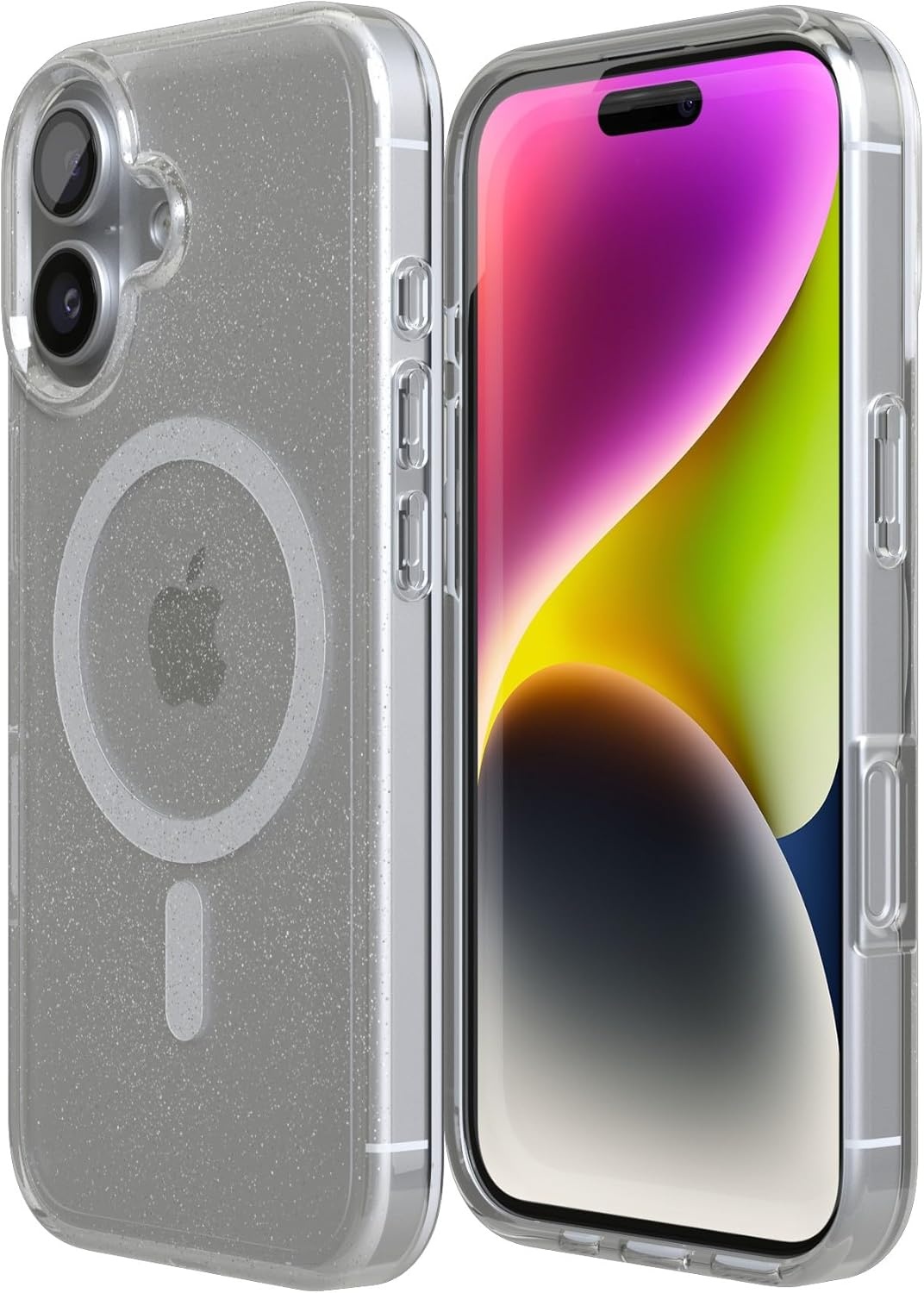 image:imageCasely iPhone 17 Case Scribble Me that Crayola Rainbow Pencil Compatible with MagSafe Classic Ultra Thin DesignClear Skies Clear Shimmer