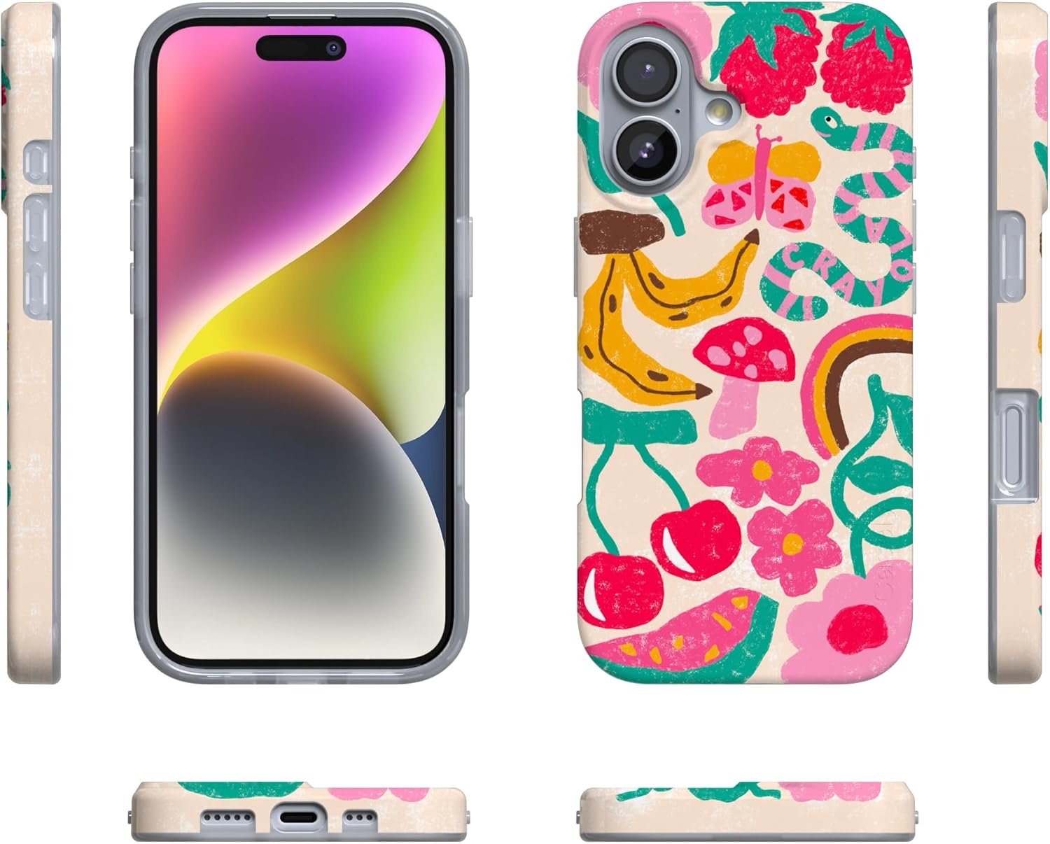 image:imageCasely iPhone 17 Case Scribble Me that Crayola Rainbow Pencil Compatible with MagSafe Classic Ultra Thin DesignDoodle Bug Crayola Crayon
