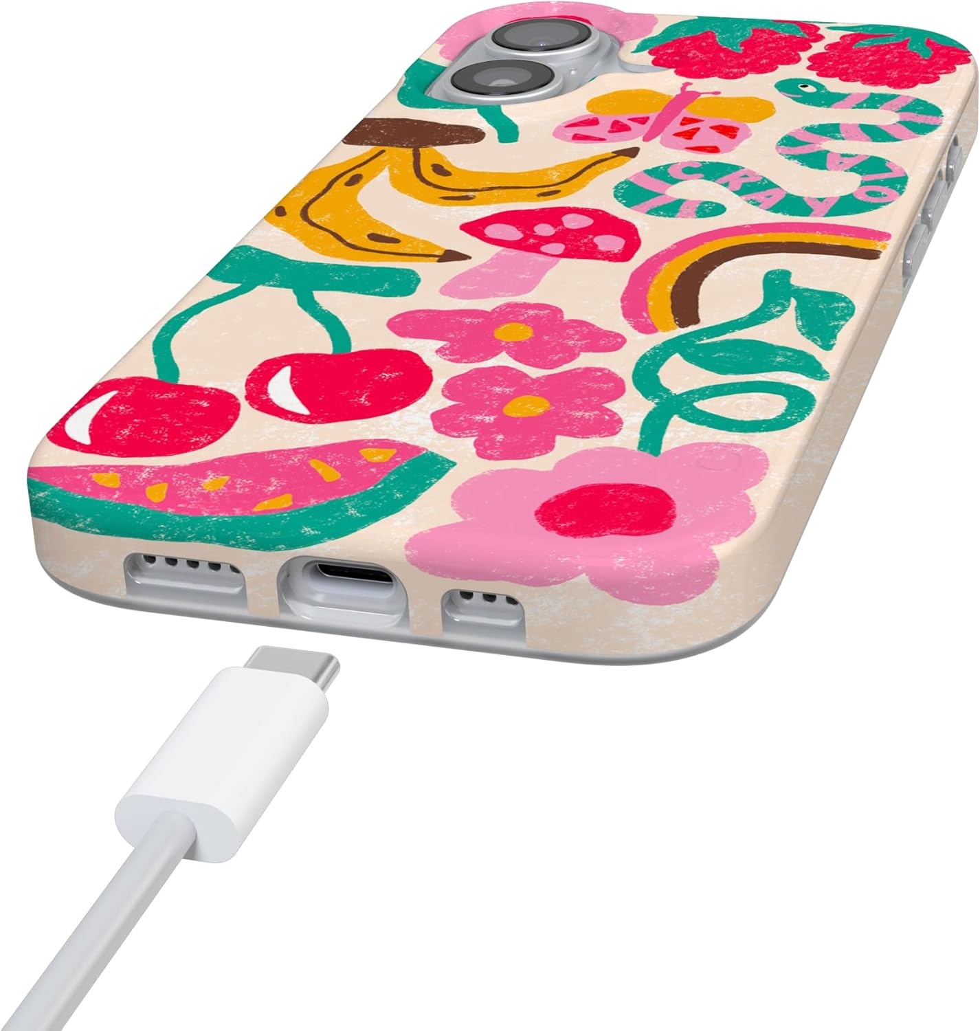 image:imageCasely iPhone 17 Case Scribble Me that Crayola Rainbow Pencil Compatible with MagSafe Classic Ultra Thin DesignDoodle Bug Crayola Crayon