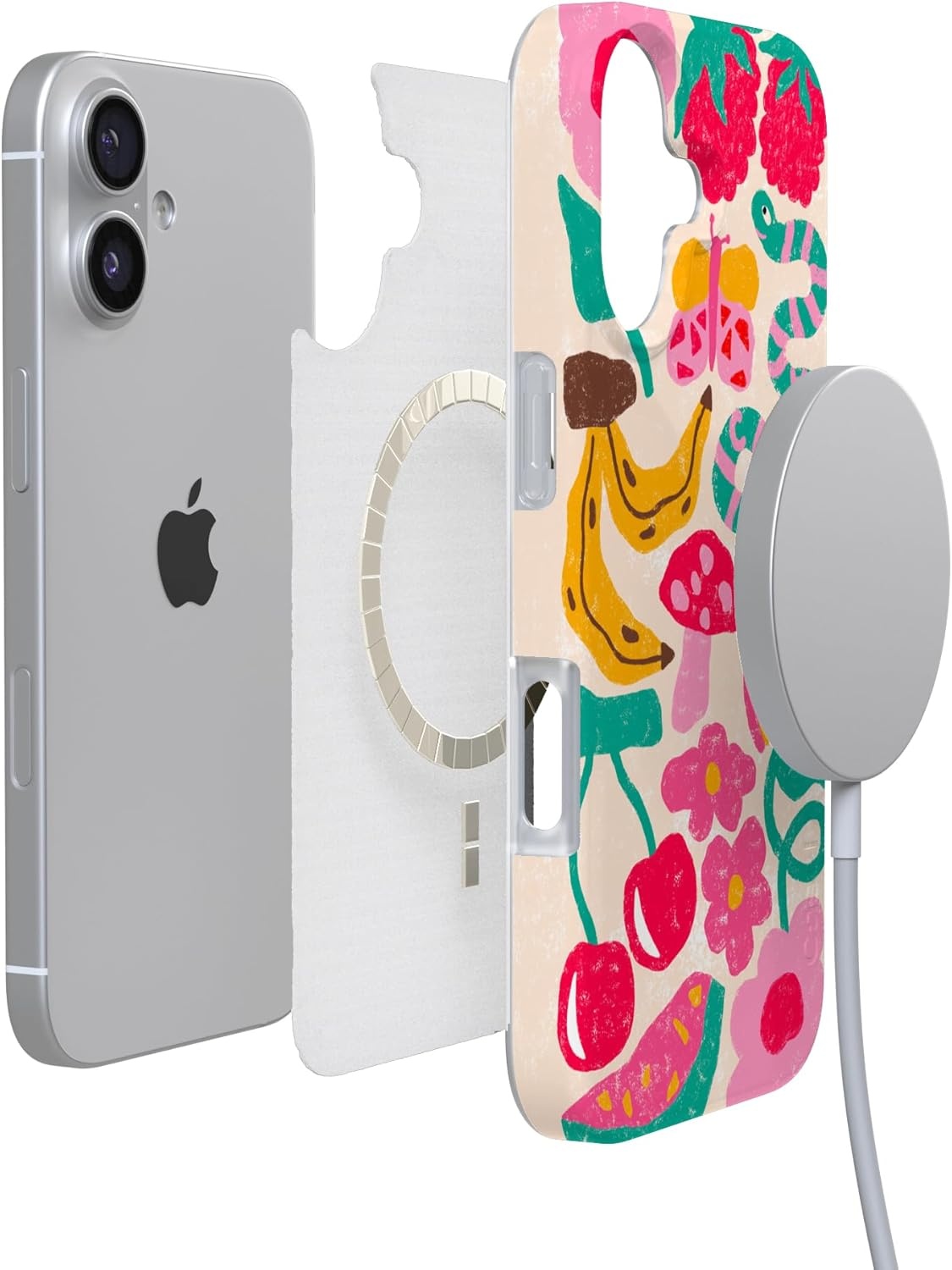 image:imageCasely iPhone 17 Case Scribble Me that Crayola Rainbow Pencil Compatible with MagSafe Classic Ultra Thin DesignDoodle Bug Crayola Crayon