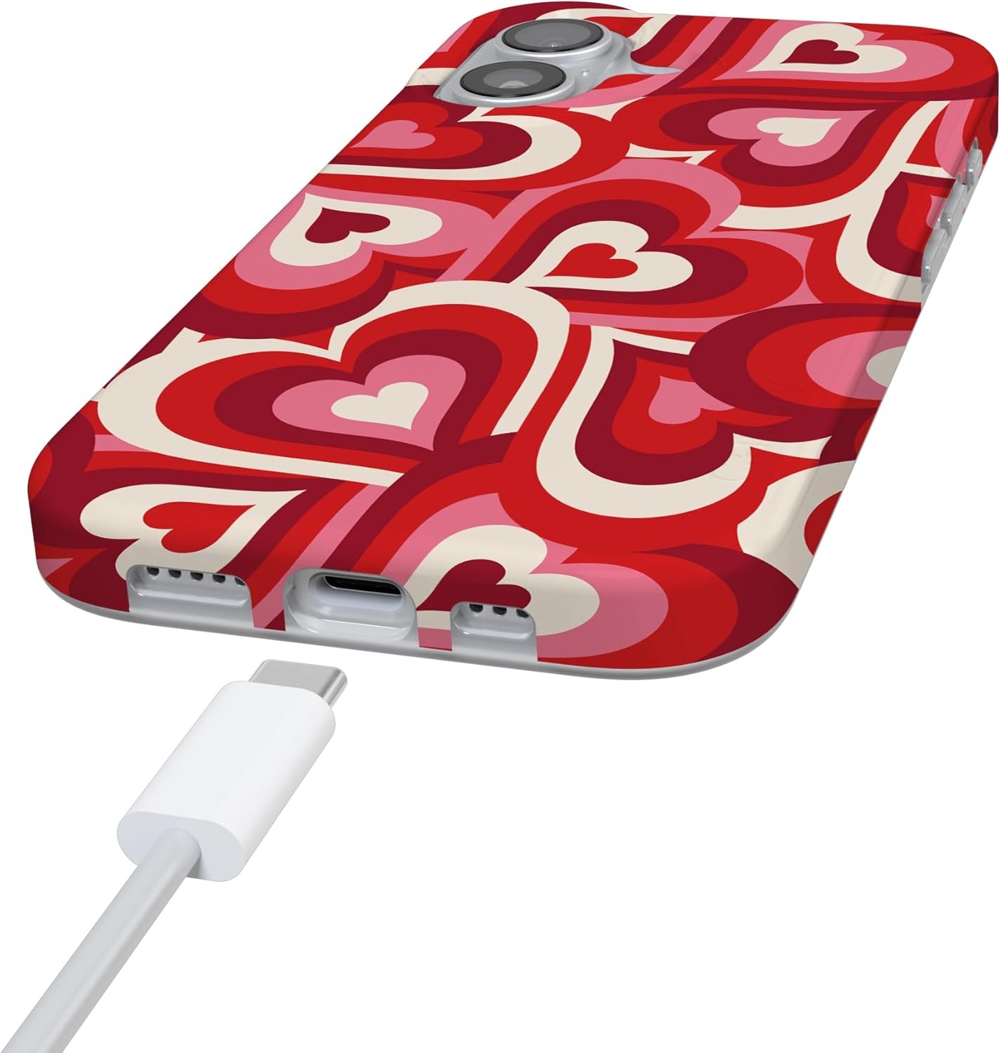 image:imageCasely iPhone 17 Case Scribble Me that Crayola Rainbow Pencil Compatible with MagSafe Classic Ultra Thin DesignLove Song Remix Ombre Hearts