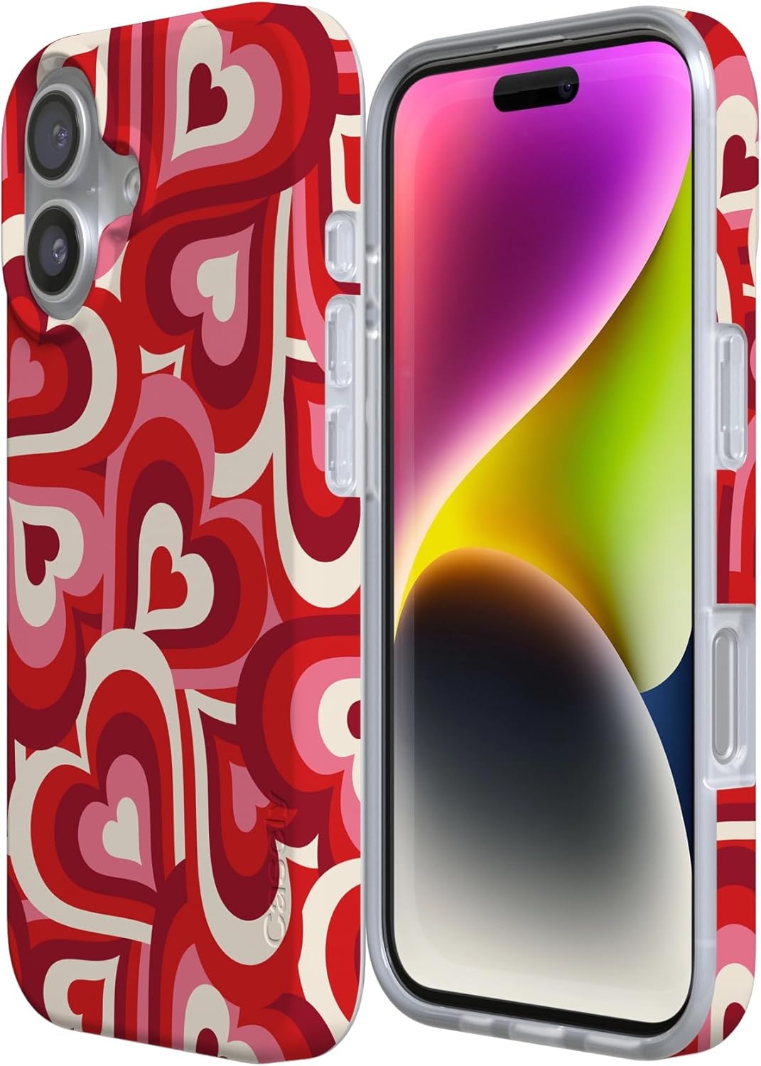 image:imageCasely iPhone 17 Case Scribble Me that Crayola Rainbow Pencil Compatible with MagSafe Classic Ultra Thin DesignLove Song Remix Ombre Hearts