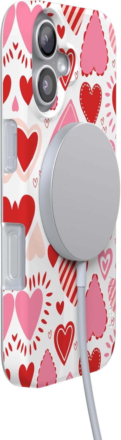 image:imageCasely iPhone 17 Case Scribble Me that Crayola Rainbow Pencil Compatible with MagSafe Classic Ultra Thin DesignLove Struck Heart Stickers