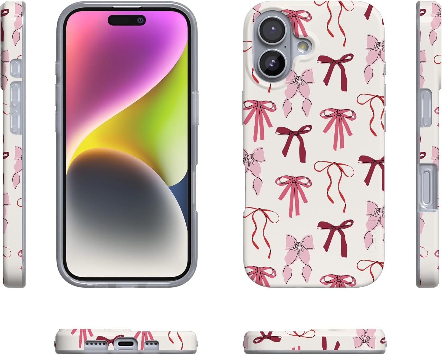 image:imageCasely iPhone 17 Case Scribble Me that Crayola Rainbow Pencil Compatible with MagSafe Classic Ultra Thin DesignLover Girlie Pink Bows