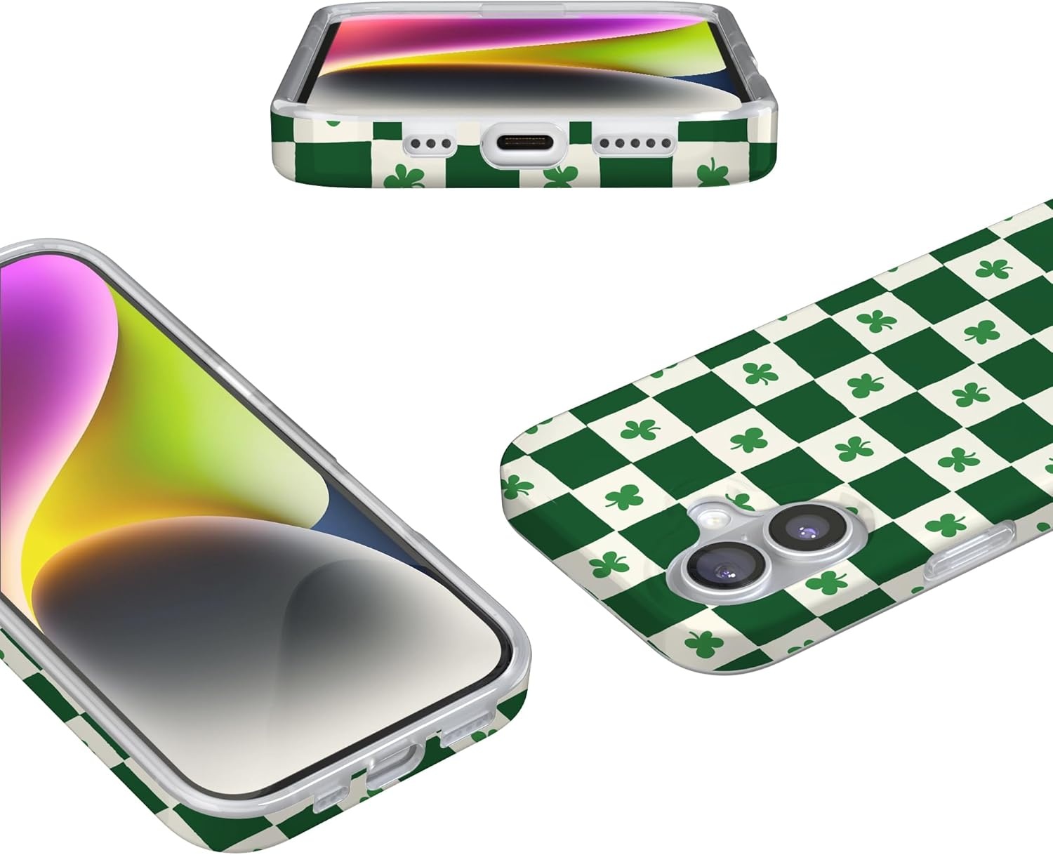 image:imageCasely iPhone 17 Case Scribble Me that Crayola Rainbow Pencil Compatible with MagSafe Classic Ultra Thin DesignLucky You Shamrock