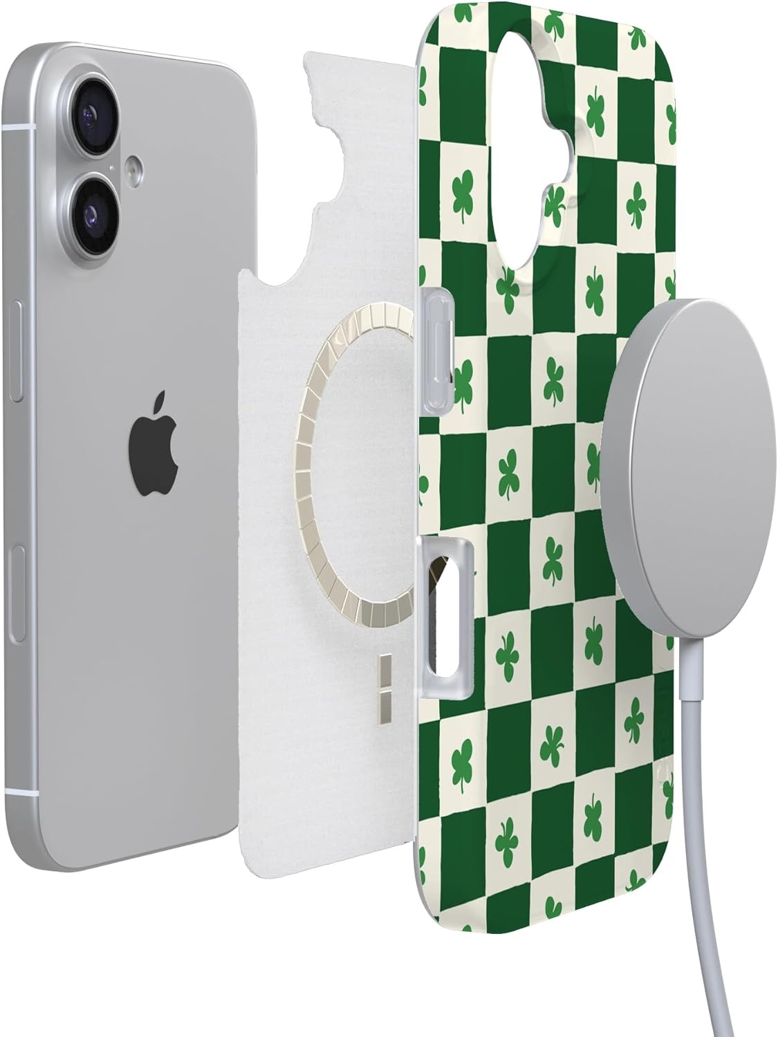 image:imageCasely iPhone 17 Case Scribble Me that Crayola Rainbow Pencil Compatible with MagSafe Classic Ultra Thin DesignLucky You Shamrock