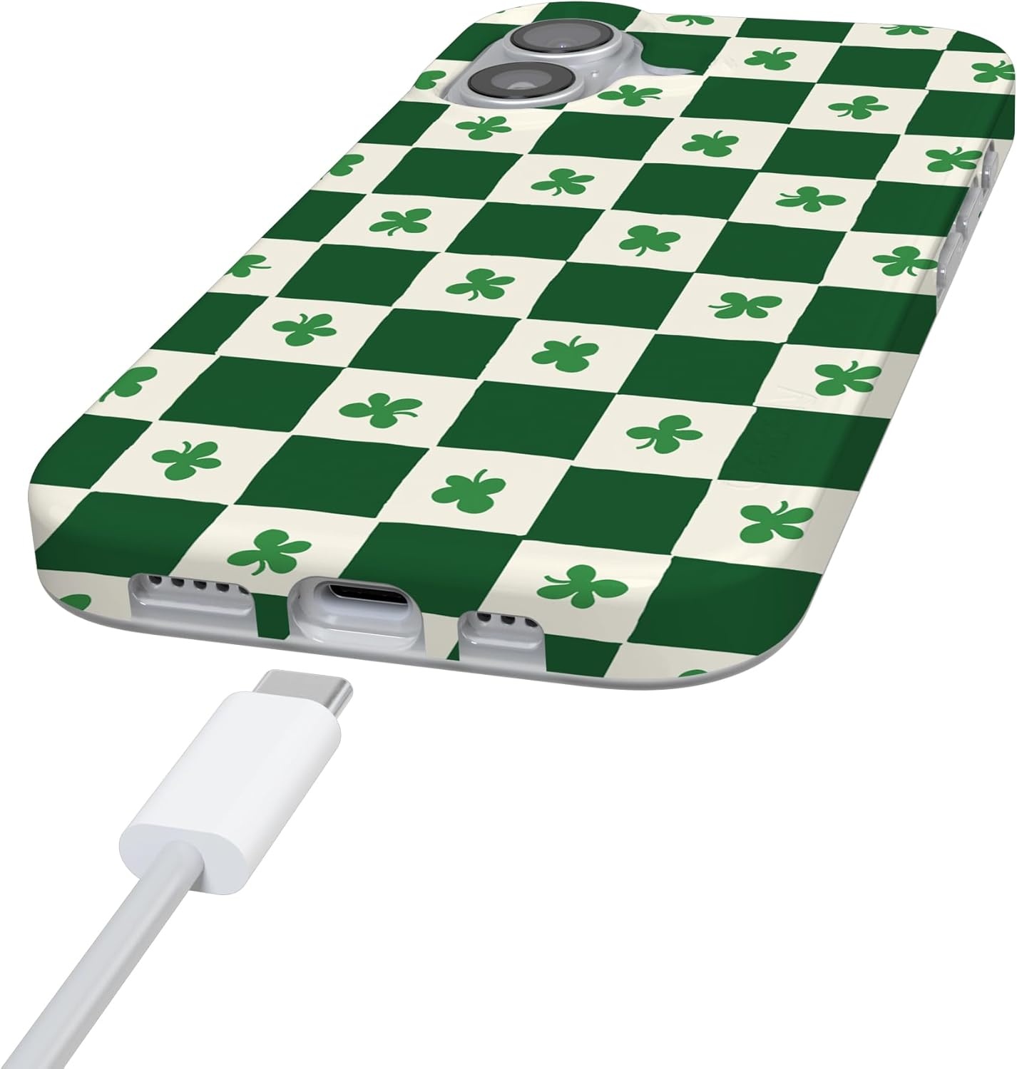 image:imageCasely iPhone 17 Case Scribble Me that Crayola Rainbow Pencil Compatible with MagSafe Classic Ultra Thin DesignLucky You Shamrock