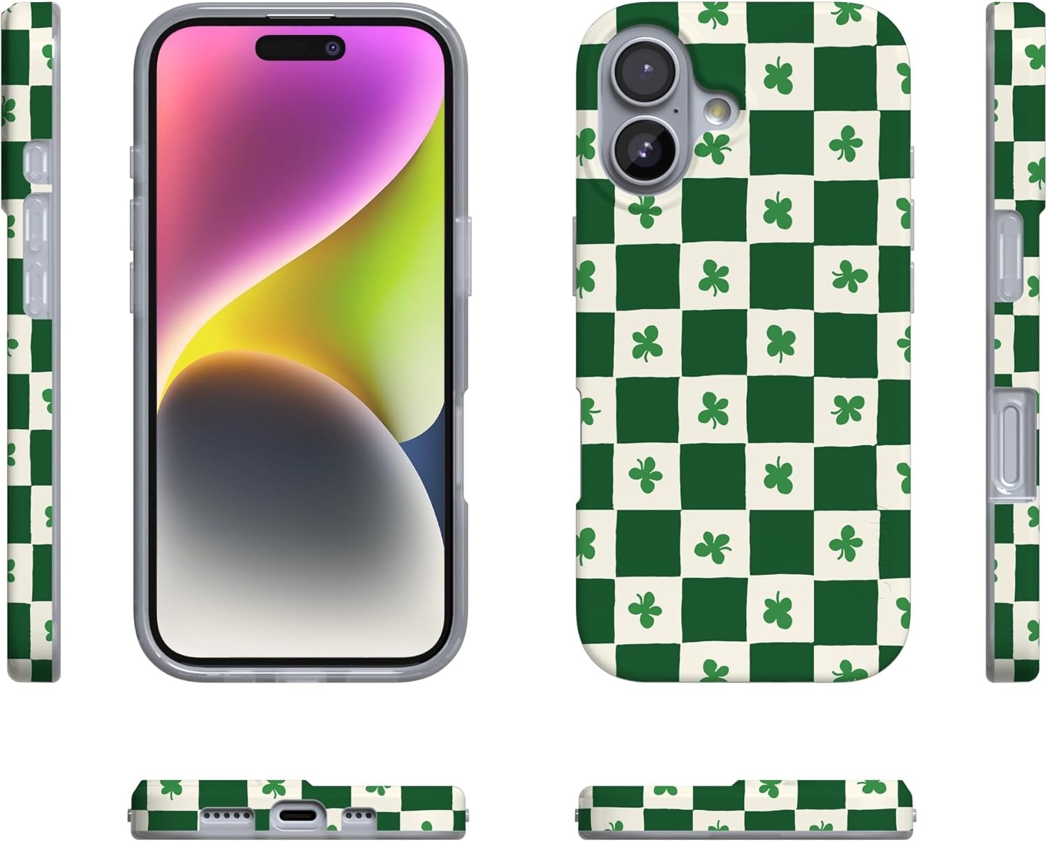 image:imageCasely iPhone 17 Case Scribble Me that Crayola Rainbow Pencil Compatible with MagSafe Classic Ultra Thin DesignLucky You Shamrock