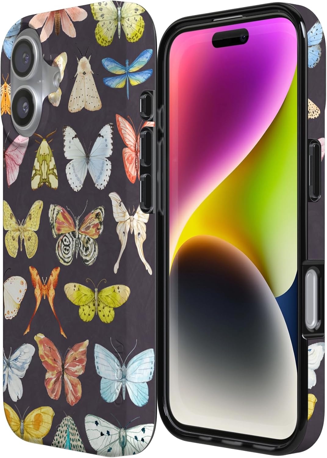 image:imageCasely iPhone 17 Case Scribble Me that Crayola Rainbow Pencil Compatible with MagSafe Classic Ultra Thin DesignMidnight Monarch Jenna Palek x Casely