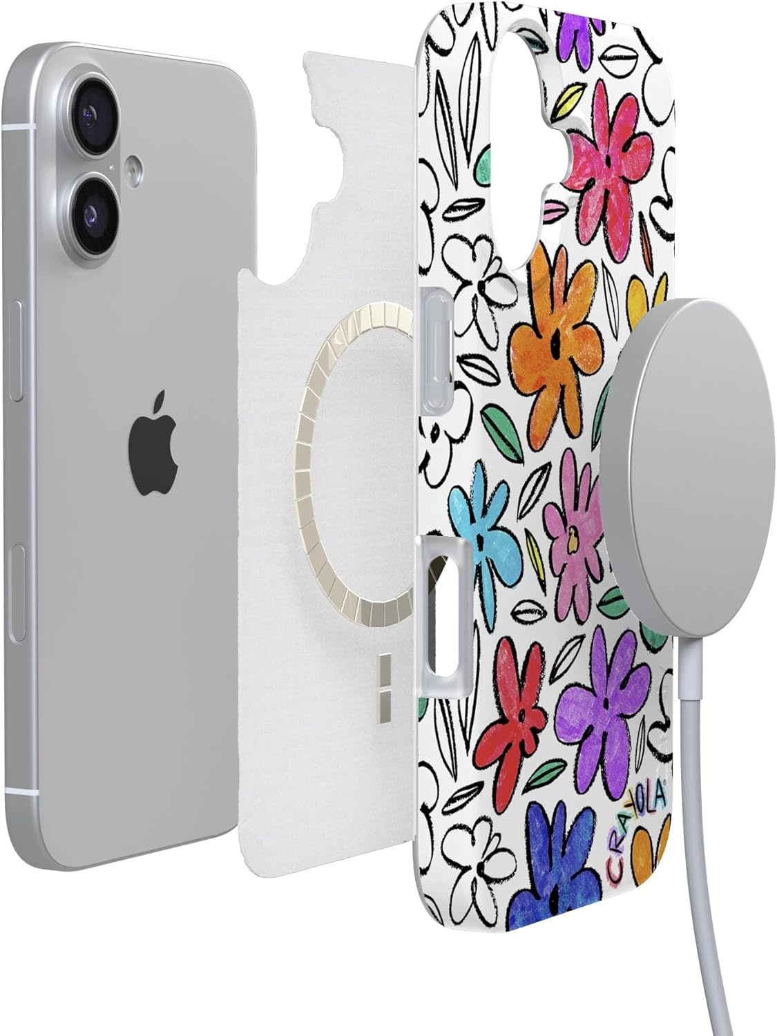 image:imageCasely iPhone 17 Case Scribble Me that Crayola Rainbow Pencil Compatible with MagSafe Classic Ultra Thin DesignOutside the Lines Crayola Marker